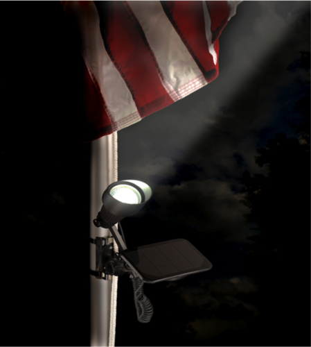 Solar Flag Pole Spotlight