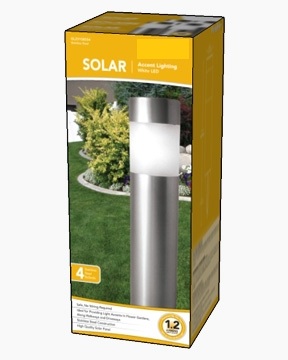 Solar Stainless Steel Bollard Light - 4 Units