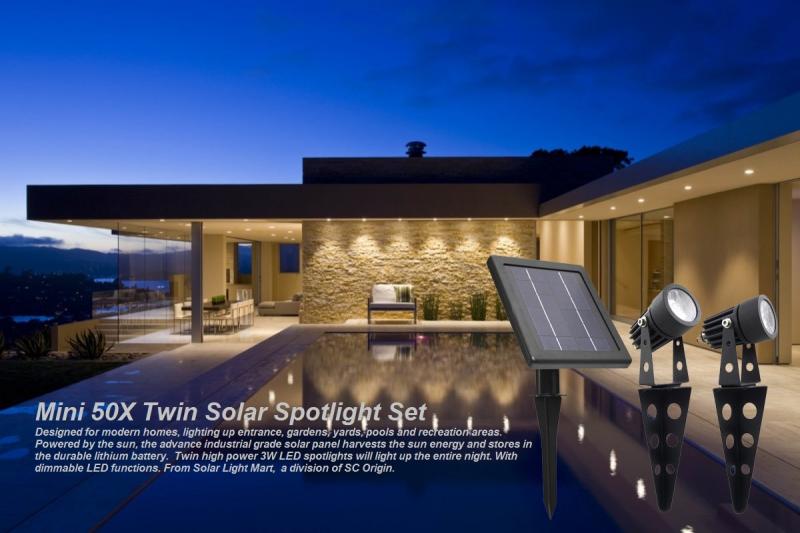 Mini 50X Twin Solar Spotlight Set